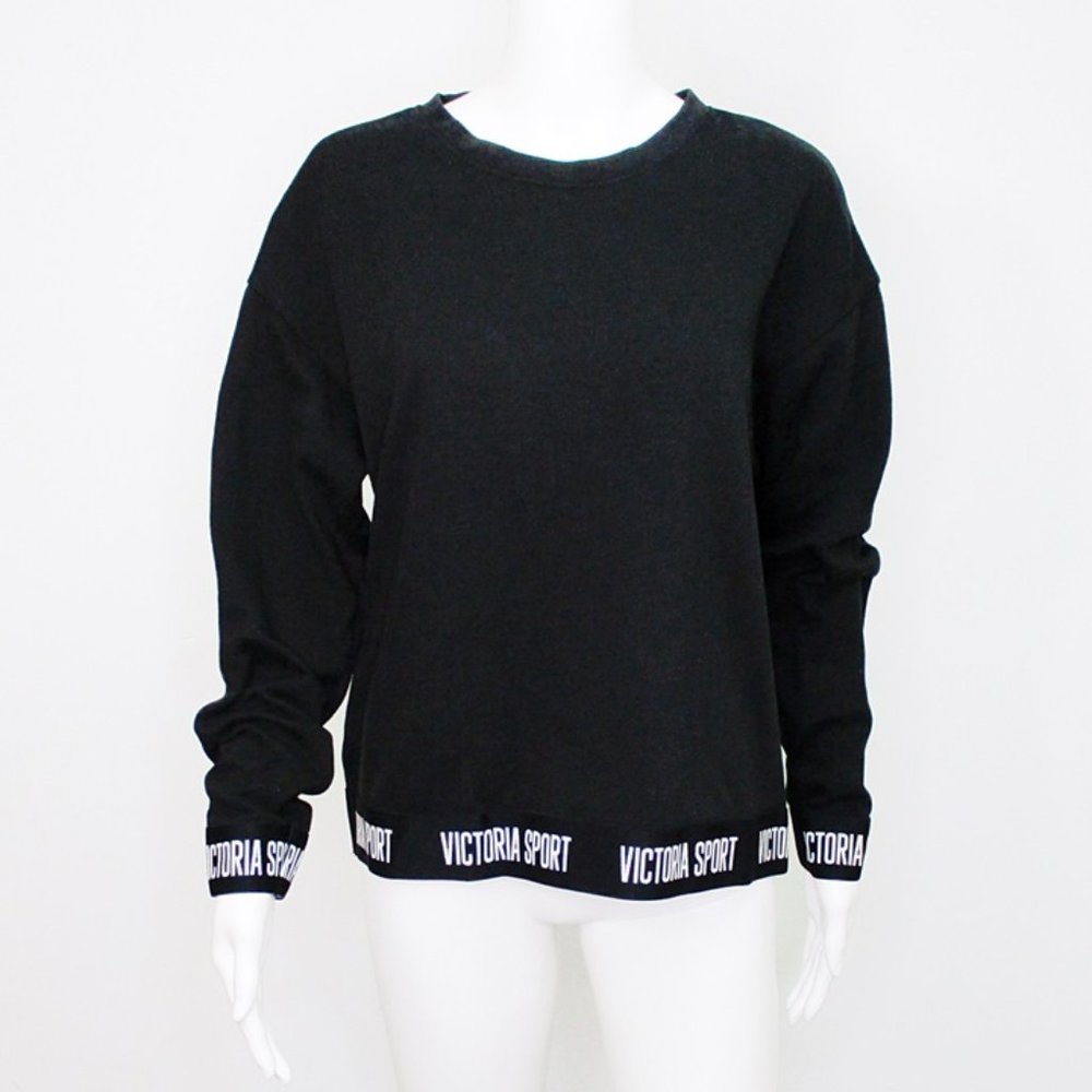 Victoria Sport Sweatshirt Logo Border Cuffs Small